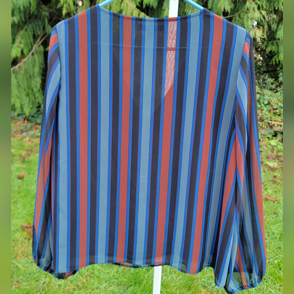 Madewell Sheer-Sleeve Top in Academy Stripe - Picture 5 of 6